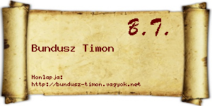 Bundusz Timon névjegykártya